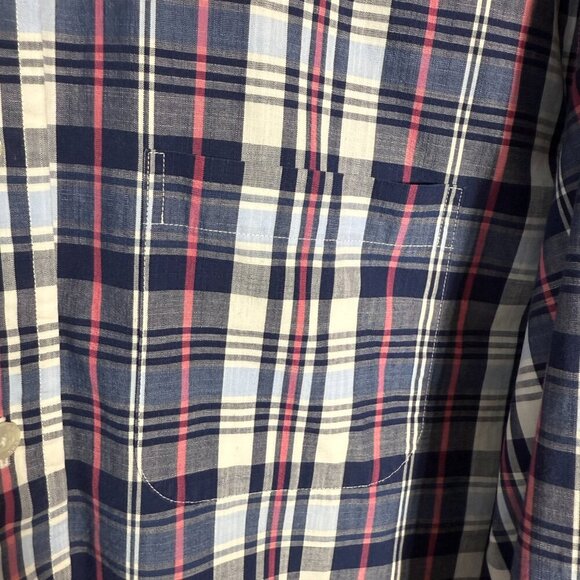 Brooks Brothers Plaid Regent Button Down Shirt Men's XL Blue White Preppy Casual - Picture 8 of 13